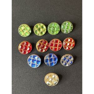 Vintage 1960’s Buttons Set of 26 Jewel Tones, 12 large and 14 small buttons